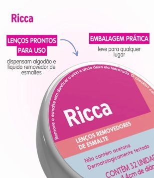 Lenço Umedecido Removedor de Esmalte Blister Ricca Incolor