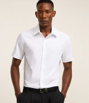 Camisa Slim em Fibra de Bambu Branco