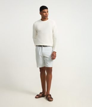 Camiseta com Textura Canelada Off White