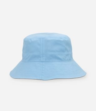 Chapéu Bucket com Dupla Face Azul e Marrom