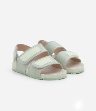 Sandália Infantil com Tiras de Velcro - Tam 20 ao 27 Verde