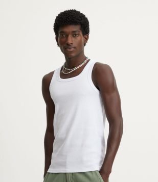 Regata Regular Básica em Ribana de Algodão Branco