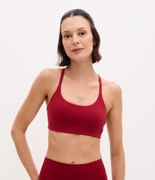 Top Esportivo Nadador sem Bojo em Poliamida Vermelho