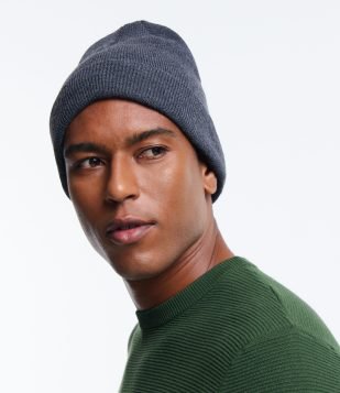 Touca Básica com Dobra Cinza