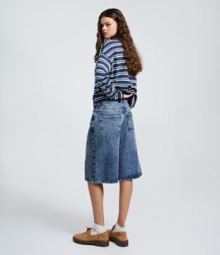 Bermuda Jorts em Jeans com Bolsos Azul