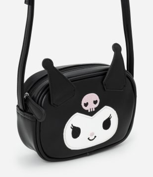 Bolsa Infantil Transversal com Estampa da Kuromi - Tam Único Preto