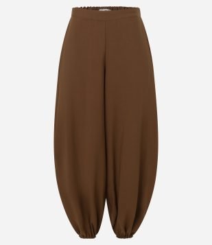 Calça Alfaiatada Aladim em Viscose Marrom