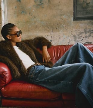 Calça Barrel Em Jeans Com Cintura Alta Azul