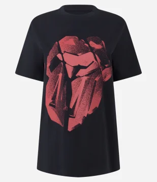 Camiseta em Algodão com Estampa Rolling Stones Preto