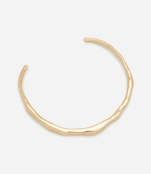 Gargantilha Orgânica Metalizada com Abertura Dourado