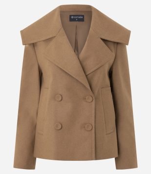 Jaqueta Pesada com Pala Sobreposta nas Costas Marrom