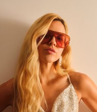 Óculos de Sol Aviador com Lente Âmbar Laranja