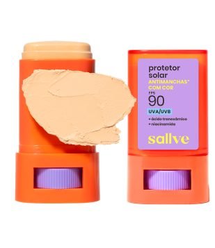 Protetor Solar Facial Bastão Antimanchas Com Cor FPS 90 Cor 2 Sallve 15g