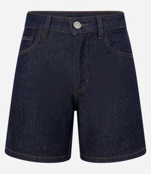 Short Jeans Clássico com Cintura Média Azul Escuro