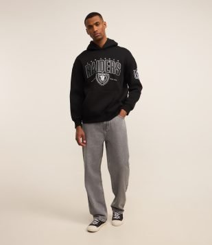 Calça Baggy em Jeans Vintage Cinza