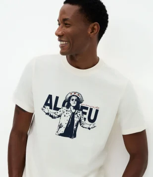 Camiseta Alceu Valença Estampa Frontal e Costas Branco