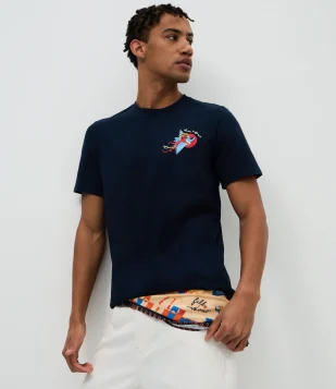 Camiseta com Bordado Alceu Valença Azul
