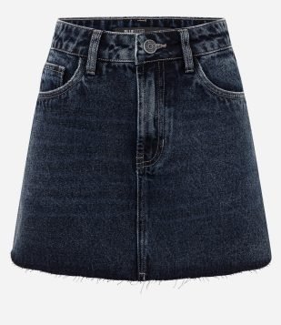 Minissaia Jeans com Barra a Fio Preto