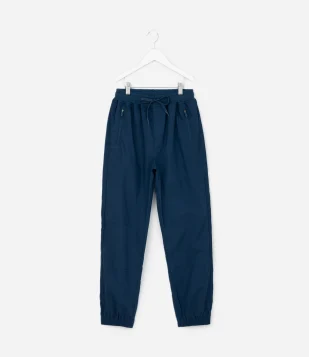 Calça Jogger Infantil com Recortes - Tam 5 a 14 anos Azul
