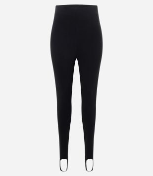 Calça Legging Ponto Roma com Pezinho Preto