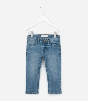Calça Reta Infantil em Jeans Básica - Tam 1 a 5 Anos Azul Médio