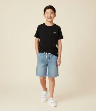 Camiseta Infantil com Tecnologia Dry e Estampa Lettering – Tam 5 a 14 Anos Preto