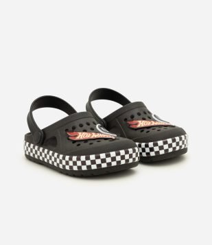 Sandália Babuche Infantil com Patch Hot Wheels – Tam 21 a 28 Preto
