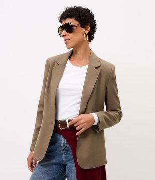 Blazer Regular Alfaiatado com Forro Interno Verde