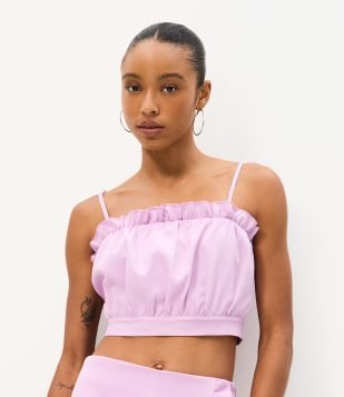 Blusa com Amarração nas Costas Lilás