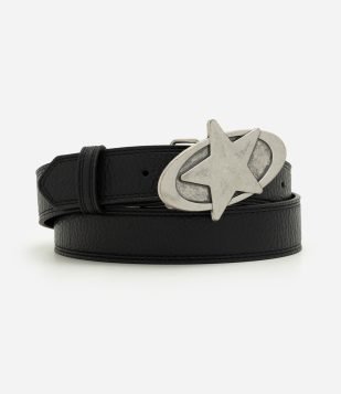 Cinto PU com Fivela Estrela Preto