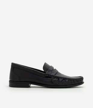 Sapato de Couro Modelo Mocassim Preto