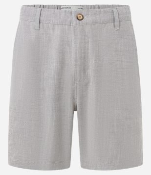 Bermuda Slim em Oxford com Bolso Cinza