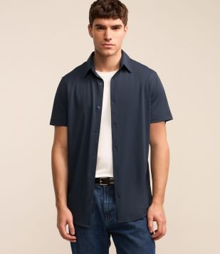 Camisa Performance em Poliamida Toque Gelado Azul