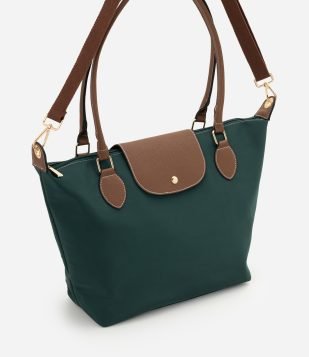 Bolsa Média com Lapela e Alça Removível Verde