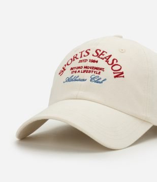 Boné em Sarja com Bordado Lettering Sport Season Off White