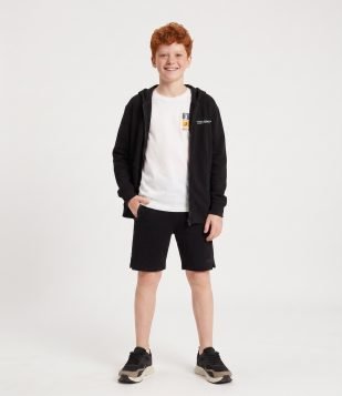 Casaco Infantil em Tech Fleece com Zíper e Capuz – Tam 5 a 14 Anos Preto