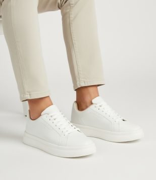 Tênis Casual em PU com Solado Bold Branco