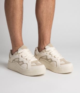 Tênis Skate com Recortes Laterais Branco